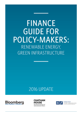 Finance Guide for Policy-Makers: Renewable Energy, Green Infrastructure
