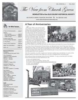 Fall 2014 Newsletter