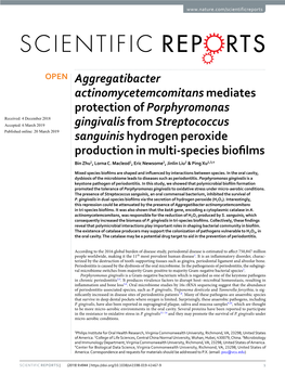 Aggregatibacter Actinomycetemcomitans Mediates