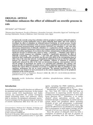 Yohimbine Enhances the Effect of Sildenafil on Erectile Process in Rats