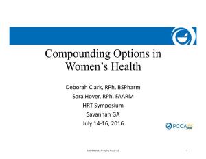 Compounding Options in Women's Health