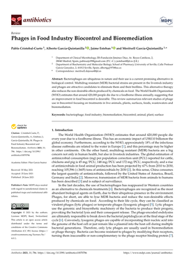 Phages in Food Industry Biocontrol and Bioremediation
