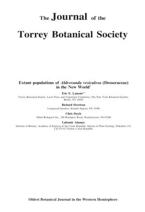 Extant Populations of Aldrovanda Vesiculosa (Droseraceae) in the New World1 Eric E