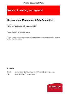 (Public Pack)Agenda Document for Development Management Sub