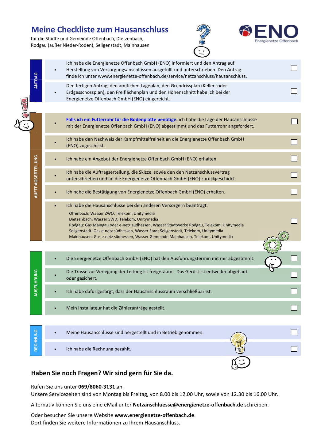 Meine Checkliste Zum Hausanschluss Für Die Städte Und Gemeinde Offenbach, Dietzenbach, Rodgau (Außer Nieder-Roden), Seligenstadt, Mainhausen