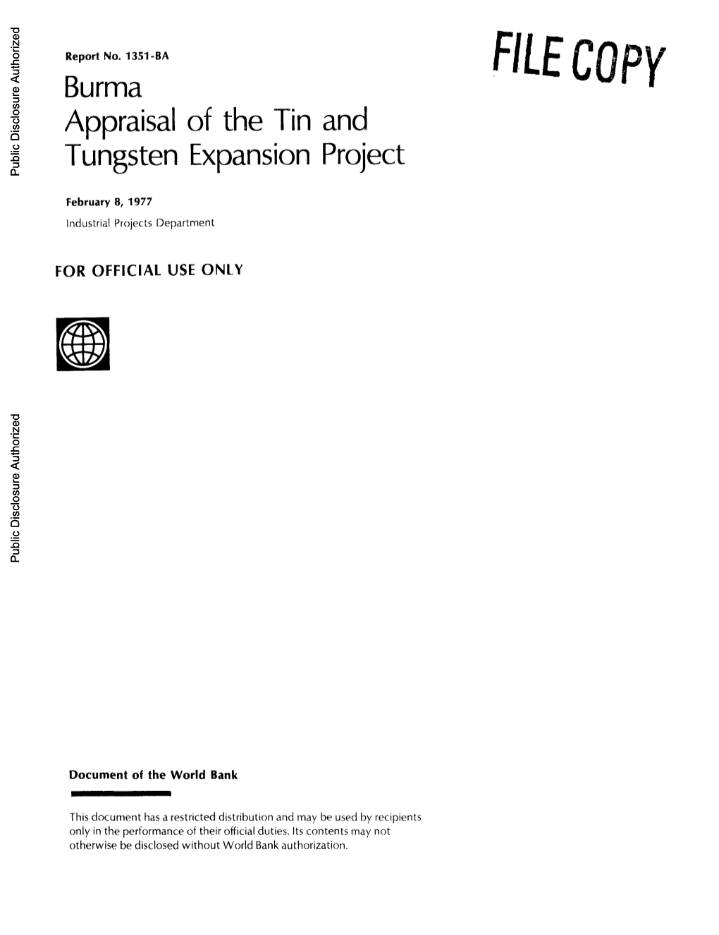 World Bank Document