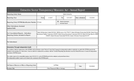 Extractive Sector Transparency Measures Act - Annual Report