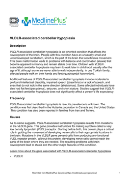 VLDLR-Associated Cerebellar Hypoplasia