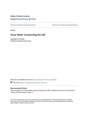 Oscar Wilde: Constructing the Self