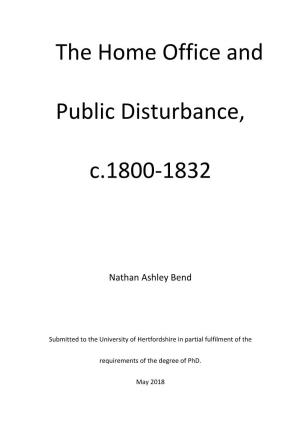 The Home Office and Public Disturbance, C.1800-1832