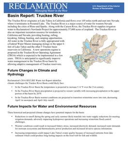 Truckee River Basin Fact Sheet