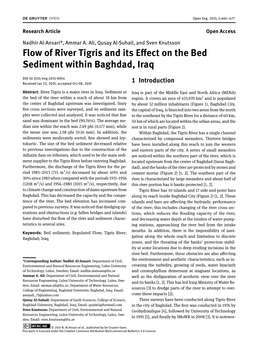 Flow of River Tigris and Its Effect on the Bed Sediment Within Baghdad, Iraq