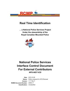 National Police Services Interface Control Document for External Contributors NPS-NIST-ICD