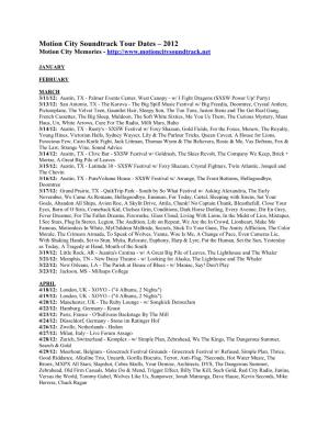 Motion City Soundtrack Tour Dates – 2012 Motion City Memories