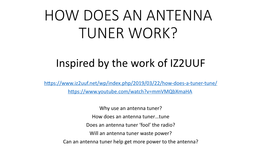 How Does an Antenna Tuner Work?