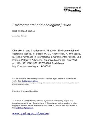 Environmental and Ecological Justice