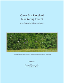 Casco Bay Shorebird Monitoring Project: Year-Three (2011) Progress Report