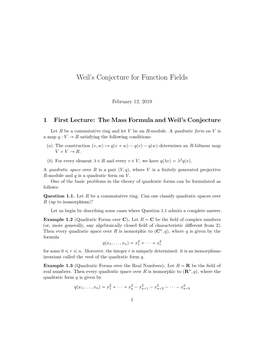 Weil's Conjecture for Function Fields