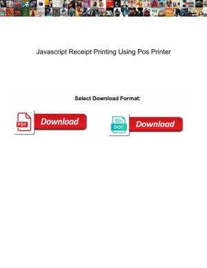 Javascript Receipt Printing Using Pos Printer