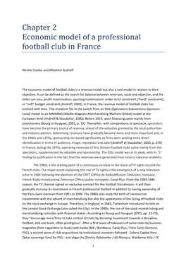 Chapter 2 Economic Model of a Professional Football Club in France