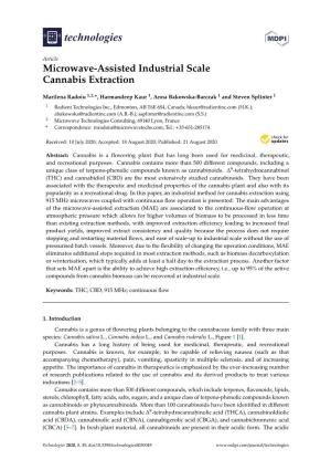 Microwave-Assisted Industrial Scale Cannabis Extraction