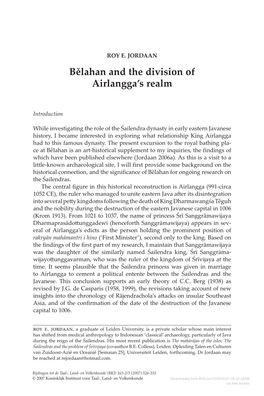 Bělahan and the Division of Airlangga's Realm