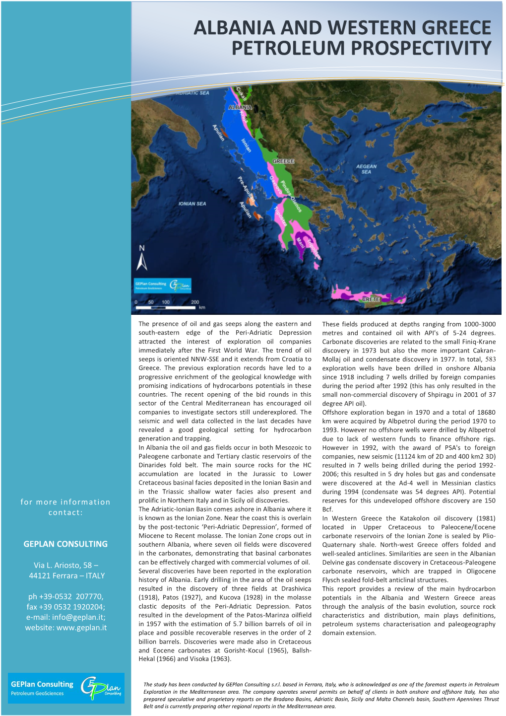 Albania and Western Greece Petroleum Prospectivity