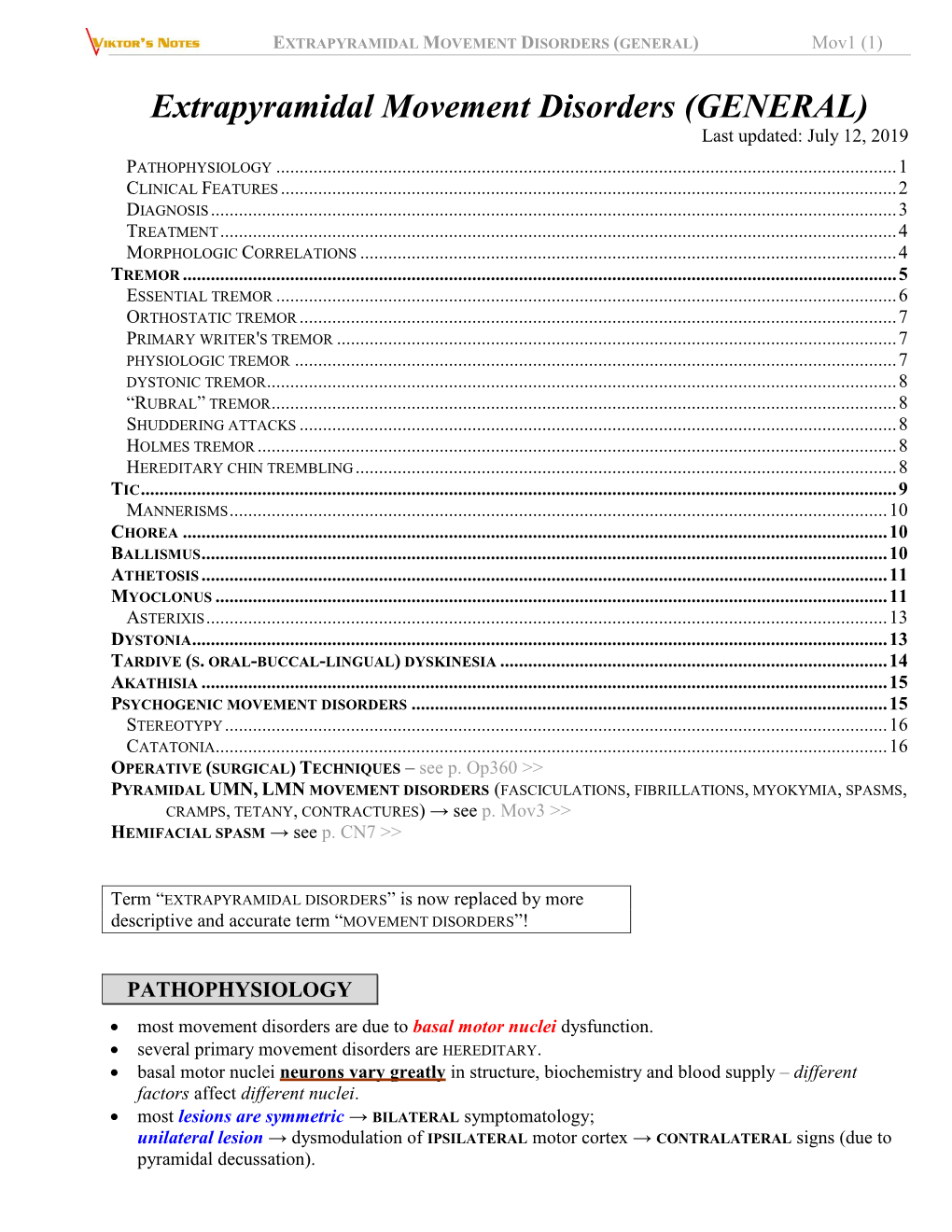 EXTRAPYRAMIDAL MOVEMENT DISORDERS (GENERAL) Mov1 (1)