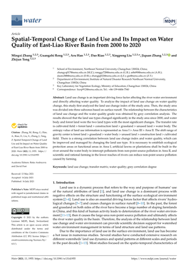 Spatial-Temporal Change of Land Use and Its Impact on Water Quality of East-Liao River Basin from 2000 to 2020