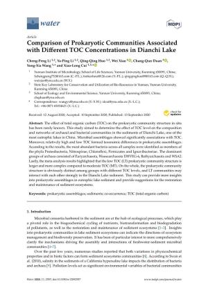 Comparison of Prokaryotic Communities Associated with Diﬀerent TOC Concentrations in Dianchi Lake