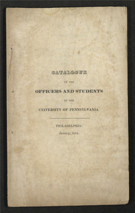 University of Pennsylvania Catalogue, 1834