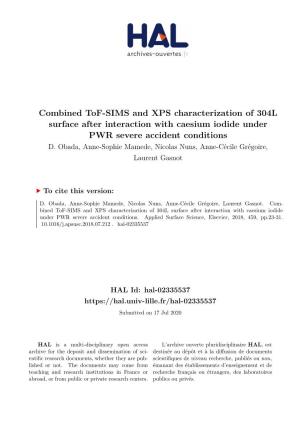 Combined Tof-SIMS and XPS Characterization of 304L Surface After Interaction with Caesium Iodide Under PWR Severe Accident Conditions D