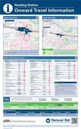 Reading Station I Onward Travel Information Buses and Taxis Local Area Map