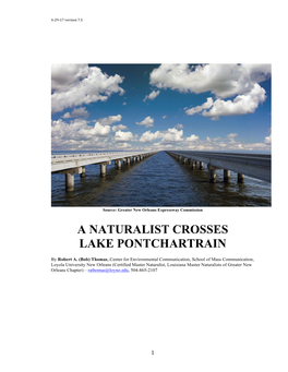 A Naturalist Crosses Lake Pontchartrain