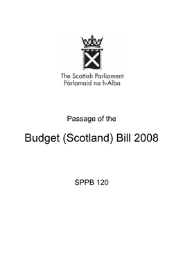 Budget (Scotland) Bill 2008