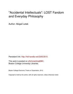LOST Fandom and Everyday Philosophy