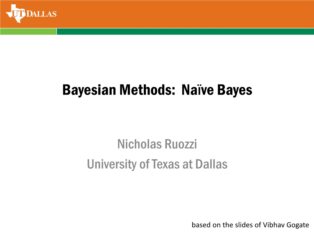 Bayesian Methods: Naïve Bayes