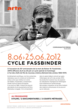 8.06›25.06.2012 Cycle FASSBINDER