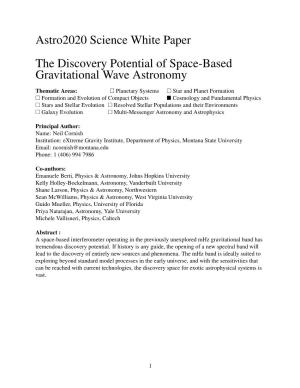 The Discovery Potential of Space-Based Gravitational Wave Astronomy