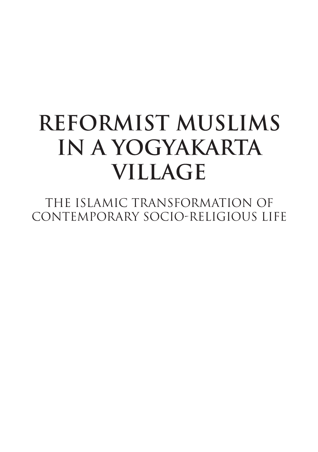 Reformist Muslims in a Yogyakarta Village