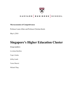 Singapore's Higher Education Cluster
