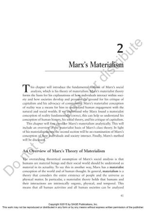 Marx's Materialism