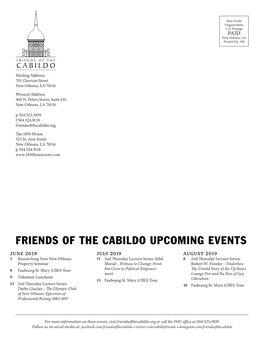 Friends of the Cabildo Upcoming Events