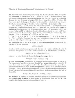 Chapter 4. Homomorphisms and Isomorphisms of Groups