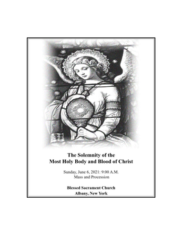The Solemnity of the Most Holy Body and Blood of Christ