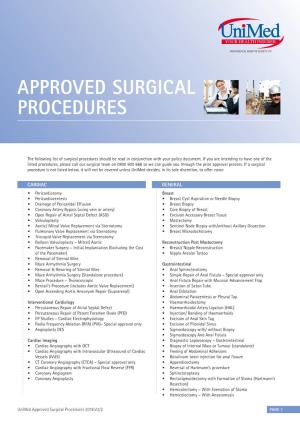 Approved Surgical Procedures