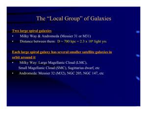 The “Local Group” of Galaxies