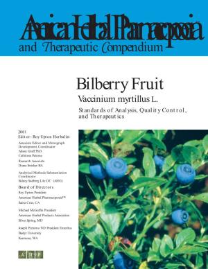 Bilberry Fruit Vaccinium Myrtillus L