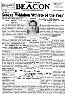 George Mcmahon 'Athlete of the Year'