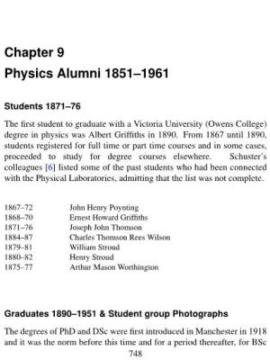 Chapter 9 Physics Alumni 1851–1961